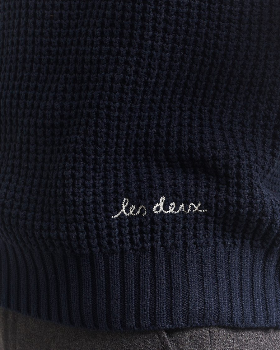 Mies | Puserot | LES DEUX | Alvin Cotton Waffle Crewneck Dark Navy