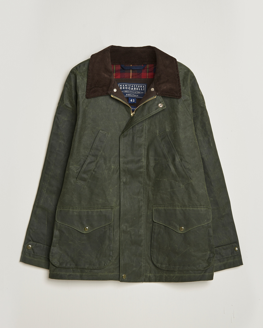 Mies | Takit | Manifattura Ceccarelli | Rain Caban Wax Cloth Dark Green