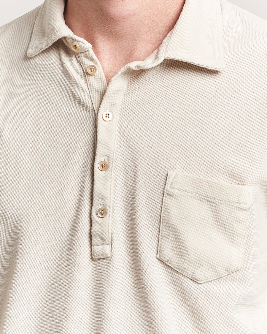 Mies | Pikeet | Massimo Alba | Ischia Cotton/Cashmere Long Sleeve Polo Off White