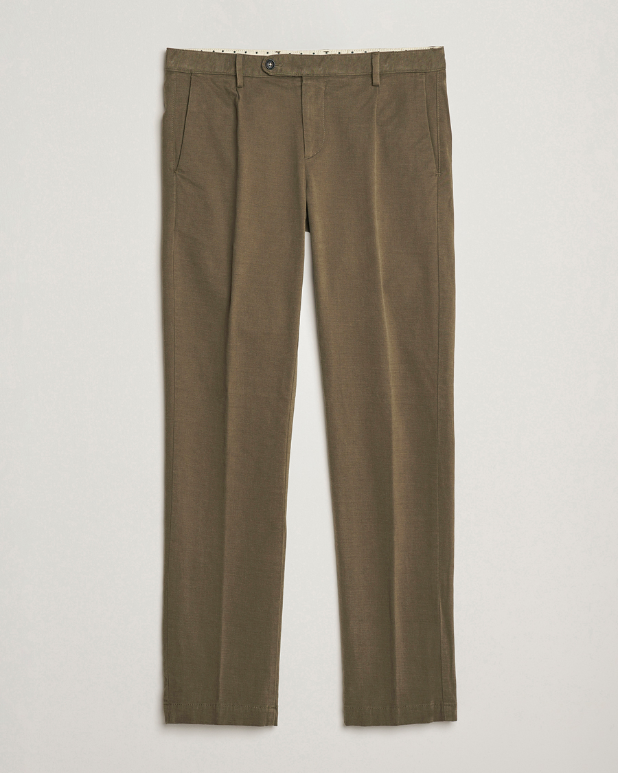 Mies | Housut | Massimo Alba | Ionio Pleated Moleskine Trousers Military