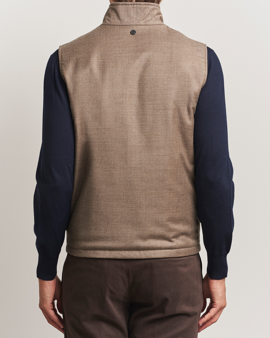 Mies | Takit | Oscar Jacobson | Nylon/Wool Reversible Vest Brown