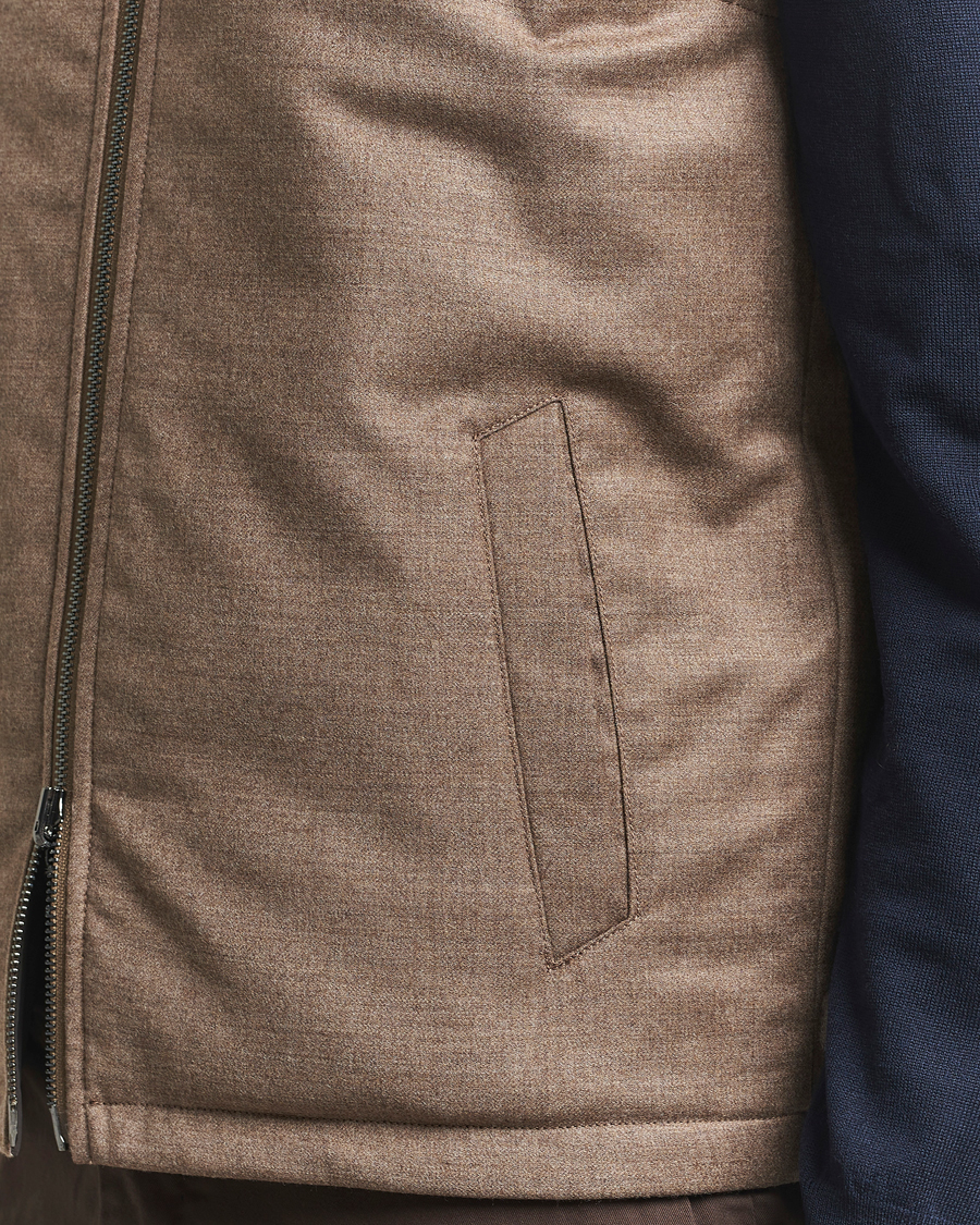 Mies | Takit | Oscar Jacobson | Nylon/Wool Reversible Vest Brown