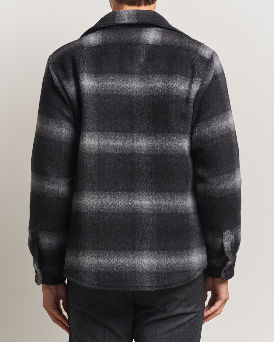 Mies | Takit | Oscar Jacobson | Maverick Checked Wool Shirt Jacket Grey