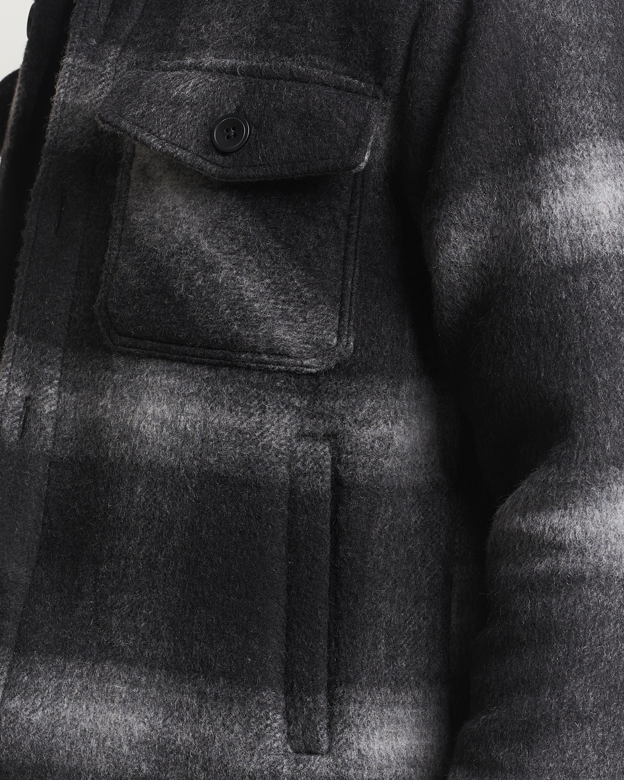 Mies | Takit | Oscar Jacobson | Maverick Checked Wool Shirt Jacket Grey
