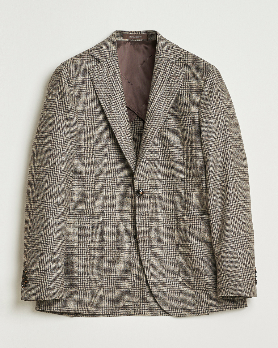 Mies | Pikkutakit | Oscar Jacobson | Ferry Patch Pocket Wool Check Blazer Brown