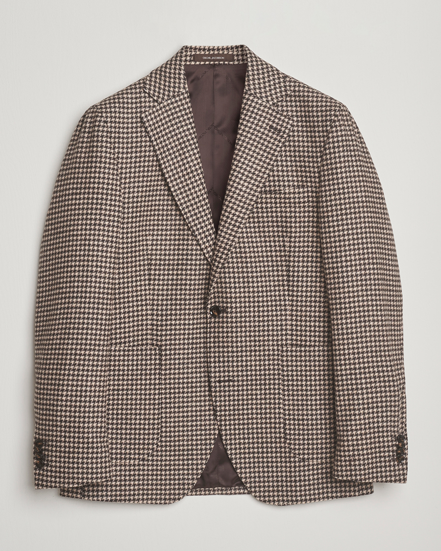Mies | Pikkutakit | Oscar Jacobson | Fogerty Houndstooth Wool Blazer Brown