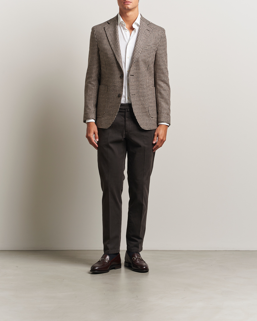 Mies | Pikkutakit | Oscar Jacobson | Fogerty Houndstooth Wool Blazer Brown