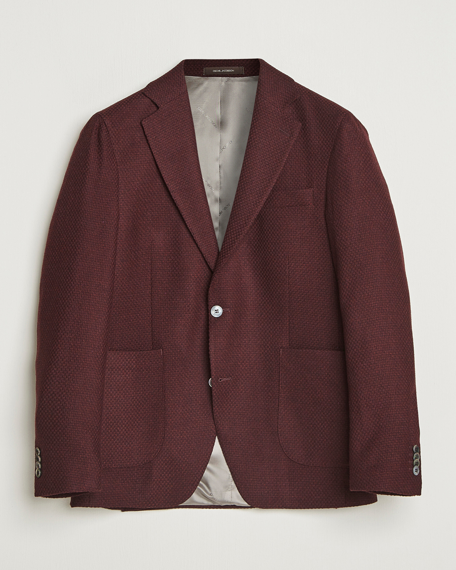 Mies | Pikkutakit | Oscar Jacobson | Fogerty Patch Structured Wool Blazer Wine