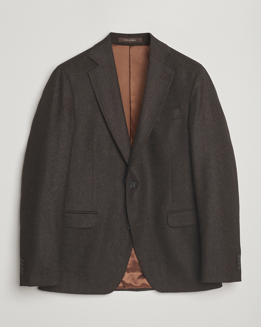 Mies | Pikkutakit | Oscar Jacobson | Fogerty Herringbone Tweed Blazer Brown