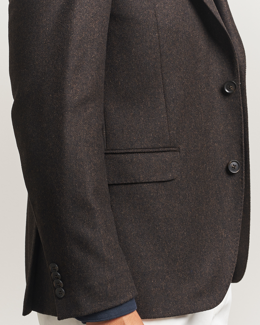 Mies | Pikkutakit | Oscar Jacobson | Fogerty Herringbone Tweed Blazer Brown
