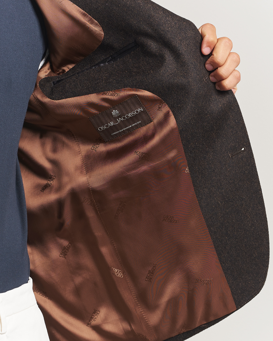 Mies | Pikkutakit | Oscar Jacobson | Fogerty Herringbone Tweed Blazer Brown