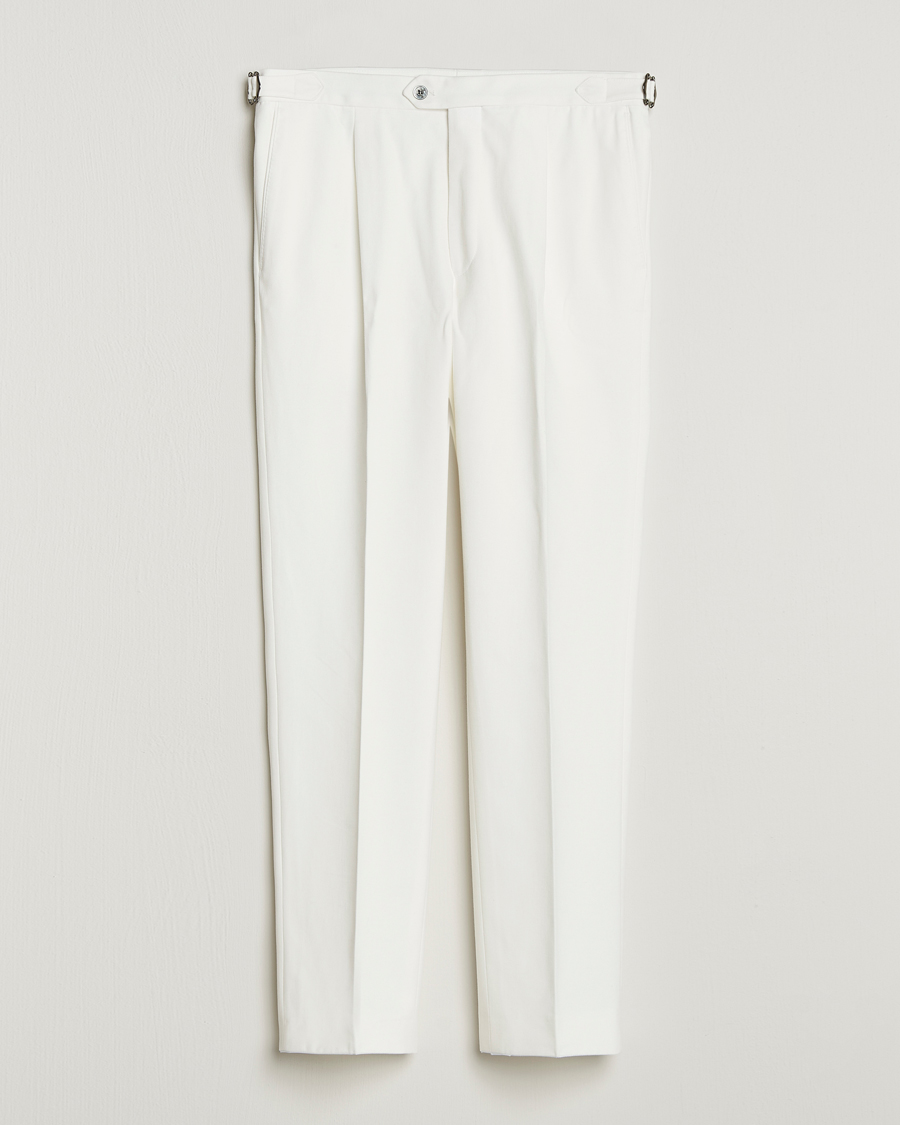 Mies | Housut | Oscar Jacobson | Delon Brushed Cotton Trousers White