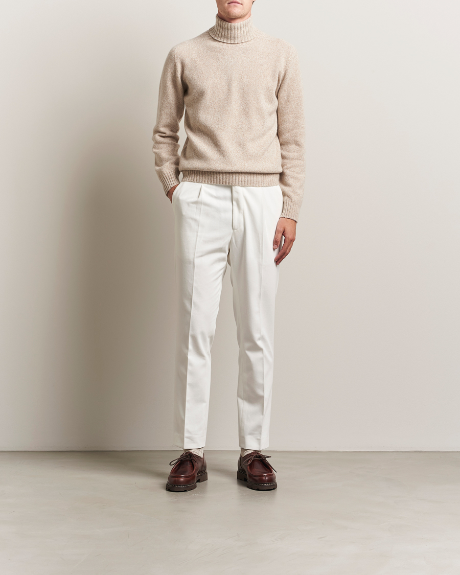 Mies | Housut | Oscar Jacobson | Delon Brushed Cotton Trousers White