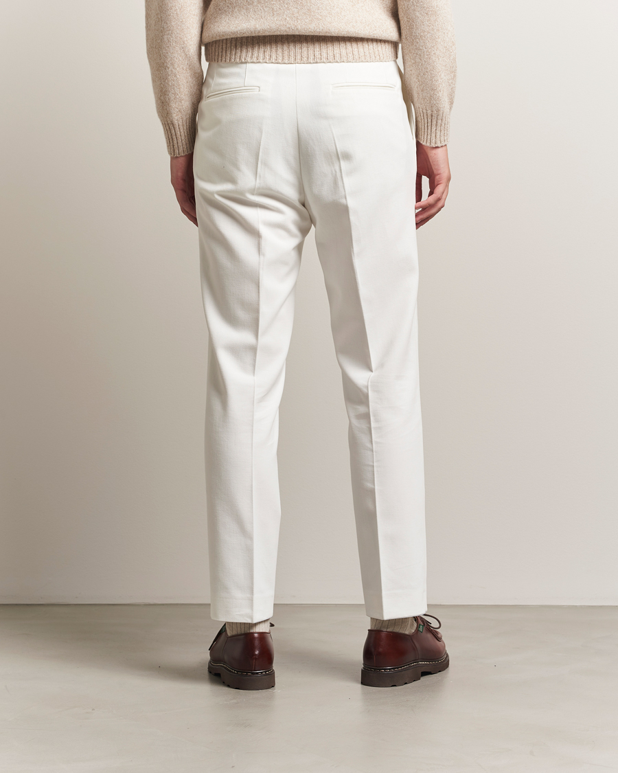Mies | Housut | Oscar Jacobson | Delon Brushed Cotton Trousers White
