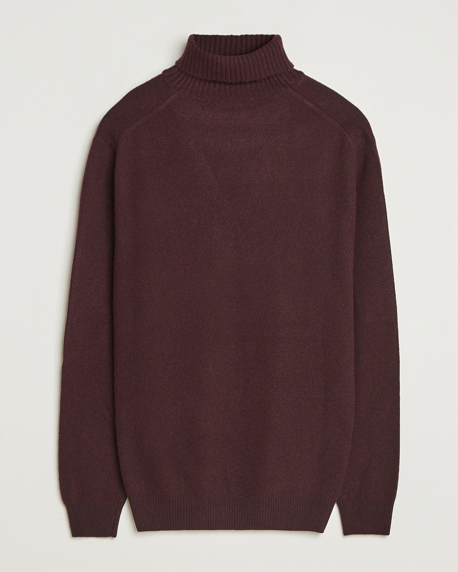 Mies | Puserot | Oscar Jacobson | Salim Wool/Cashmere Rollneck Burgundy