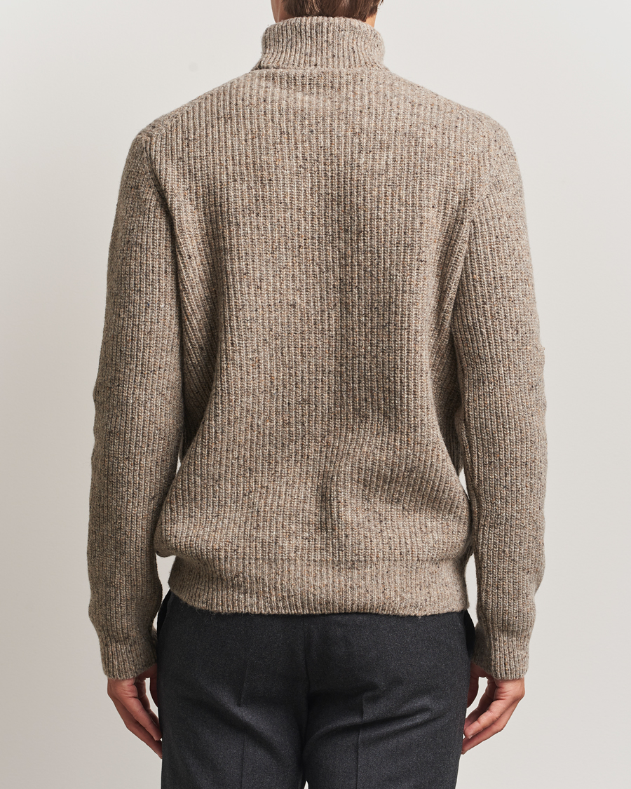 Mies | Puserot | Oscar Jacobson | Mika Heavy Merino Rollneck Beige