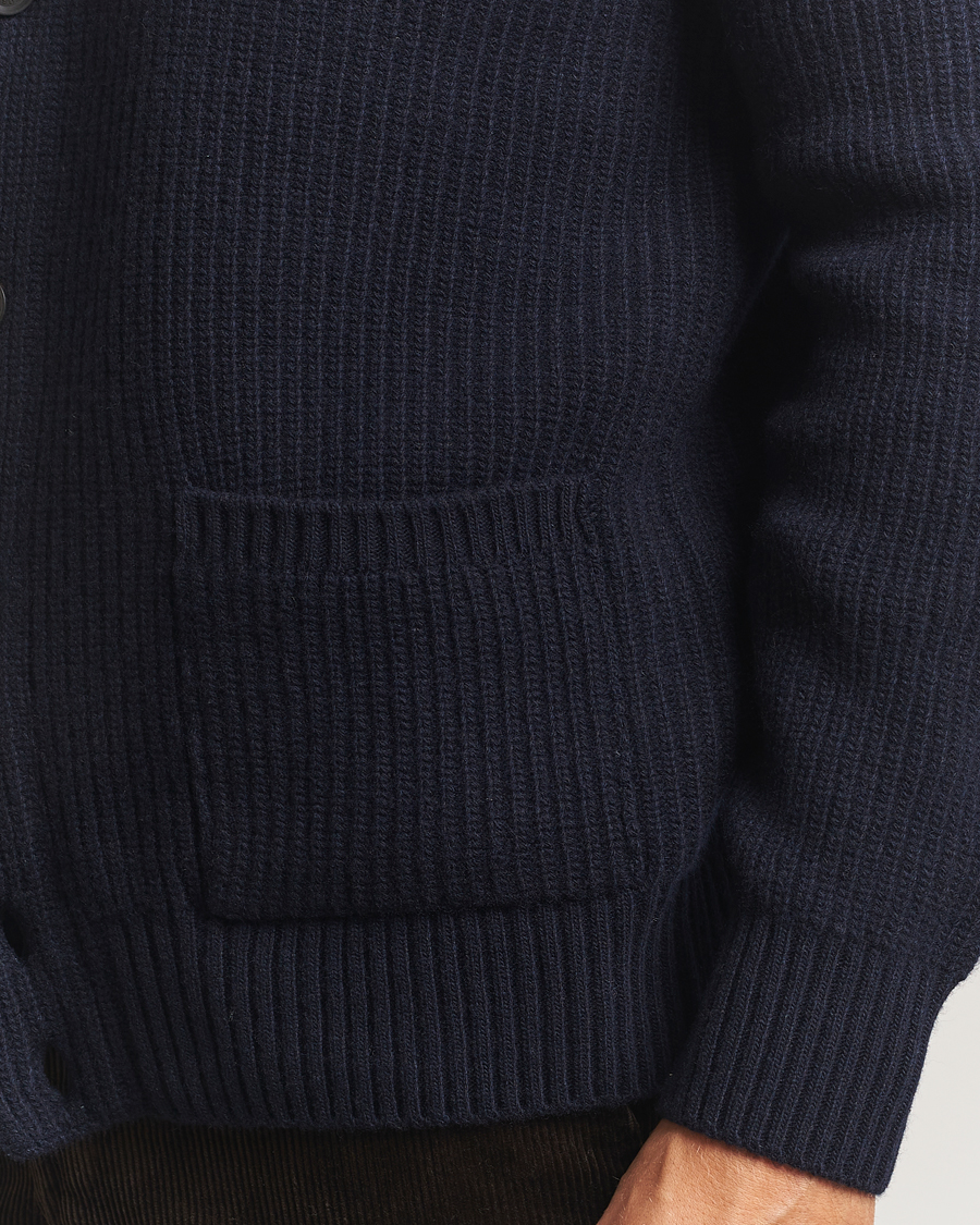 Mies | Puserot | Oscar Jacobson | Roland Wool Cardigan Navy