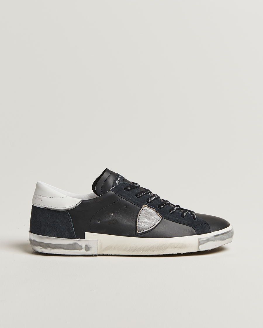 Mies | Tennarit | Philippe Model | Prsx Low Top Leather Sneakers Black/Silver