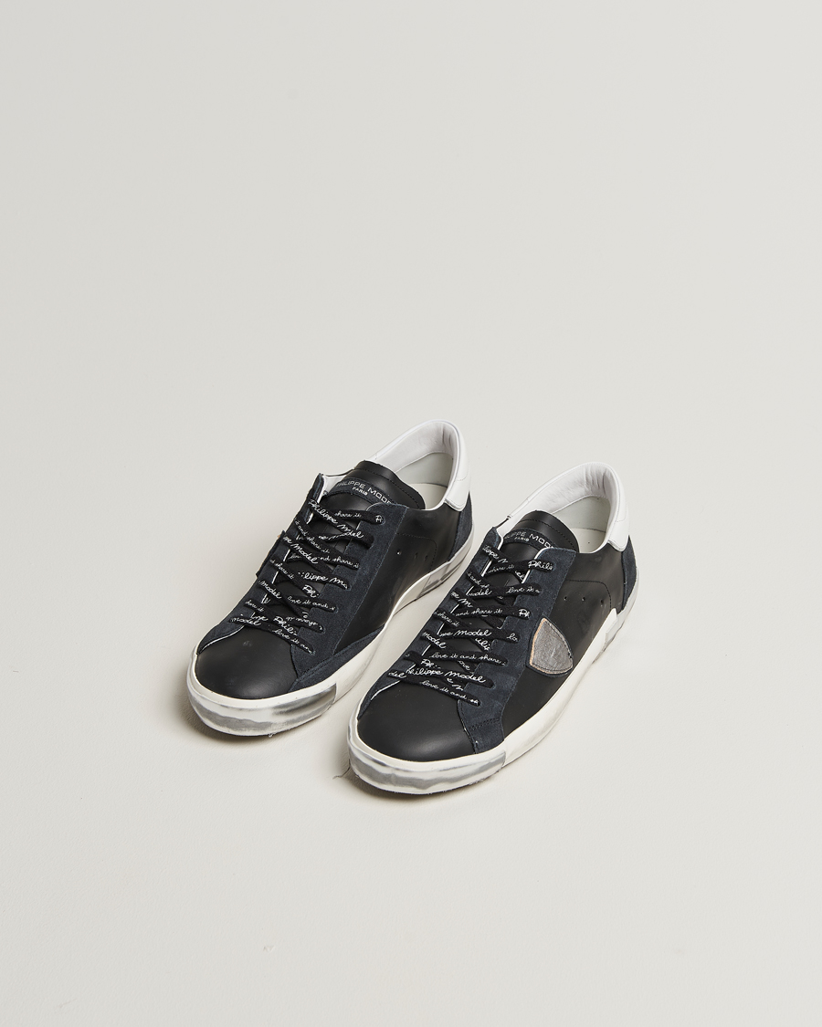 Mies | Tennarit | Philippe Model | Prsx Low Top Leather Sneakers Black/Silver