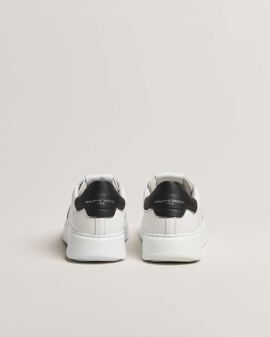 Mies | Philippe Model Temple Low Top Leather Sneakers White/Black | Philippe Model | Temple Low Top Leather Sneakers White/Black