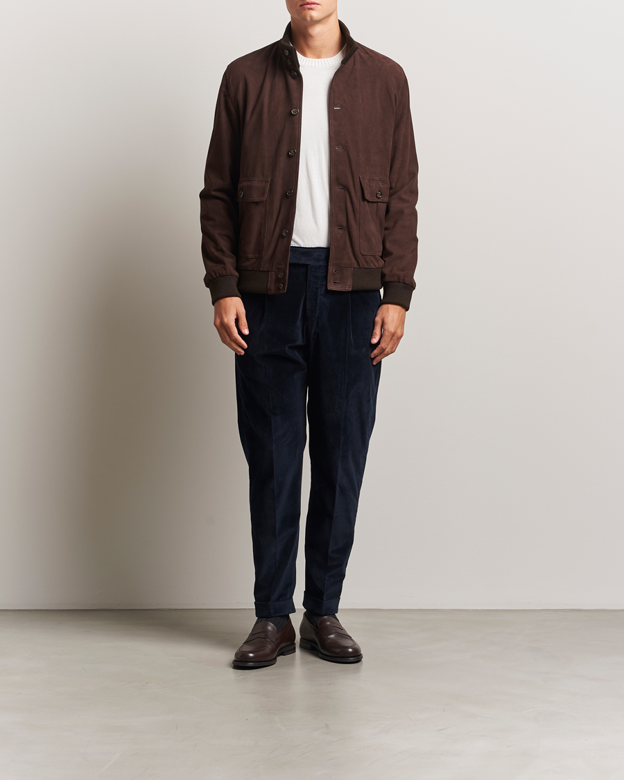 Mies | Housut | PT01 | Rebel Fit Pleated Corduroy Trousers Navy