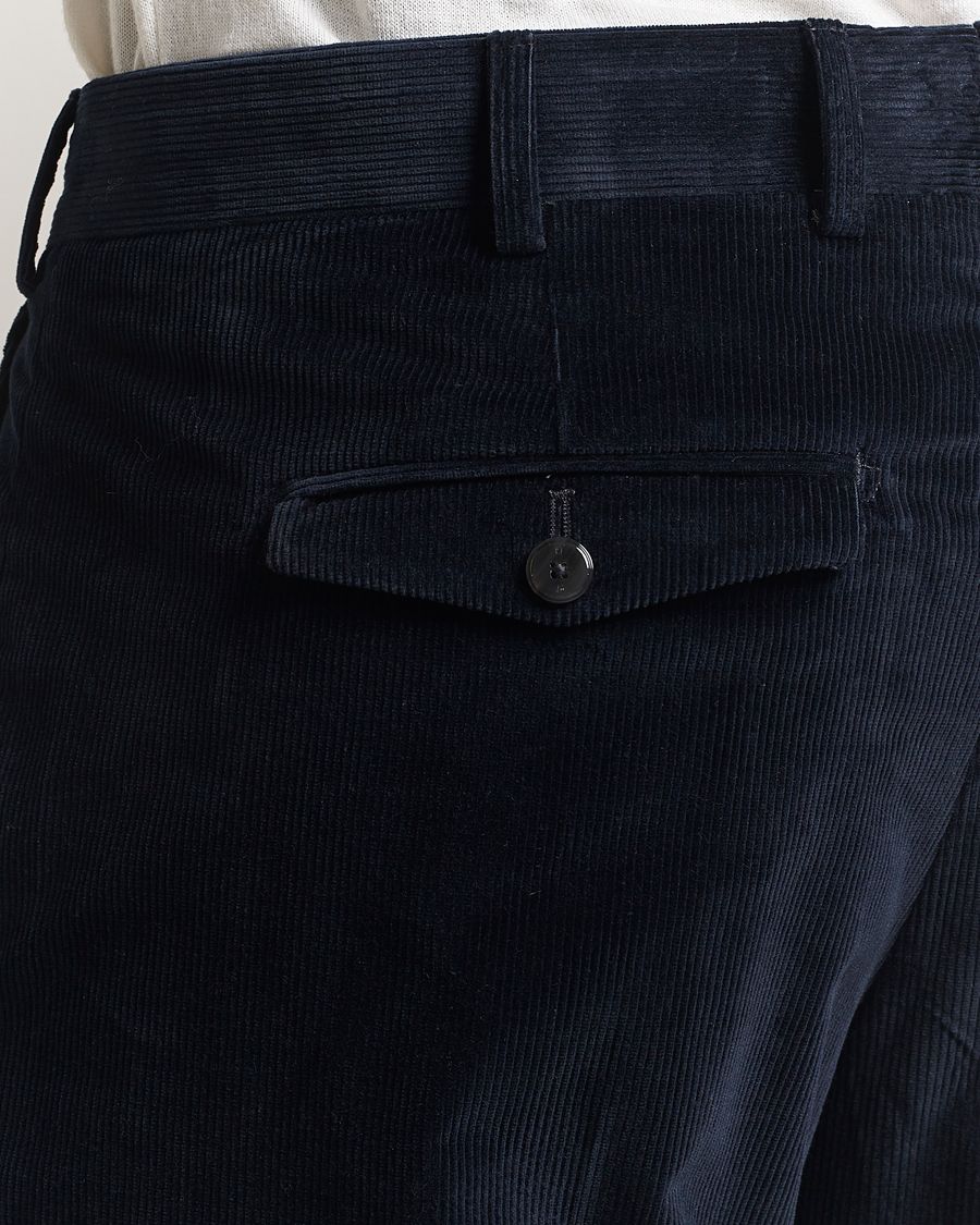 Mies | Housut | PT01 | Rebel Fit Pleated Corduroy Trousers Navy