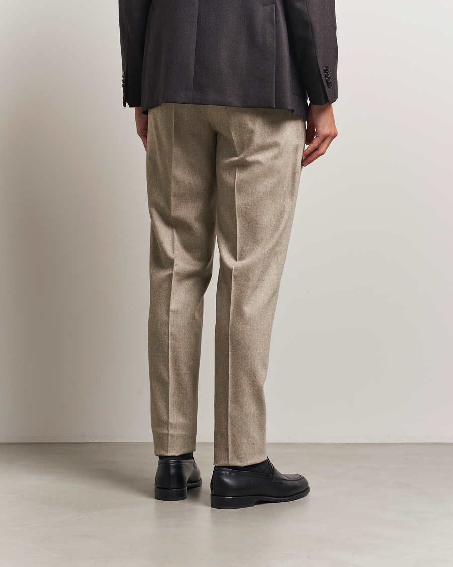 Mies | Housut | PT01 | Slim Fit Wool/Cashmere Drawstring Trousers Beige