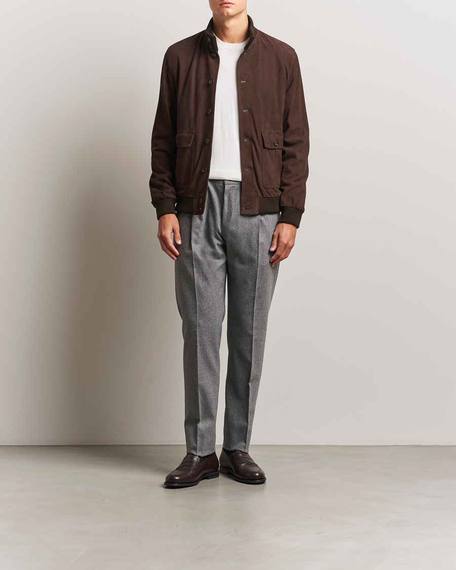 Mies | Housut | PT01 | Slim Fit Wool/Cashmere Drawstring Trousers Grey Melange