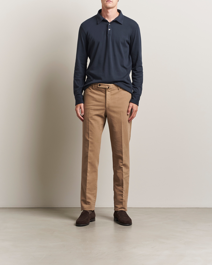 Mies | Pikeet | Zanone | Heavy Jersey Long Sleeve Polo Navy