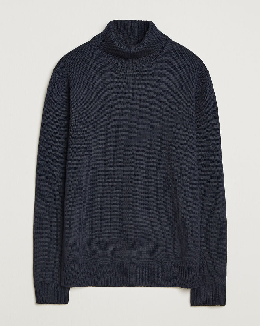 Mies | Puserot | Zanone | Virgin Merino Wool Rollneck Navy