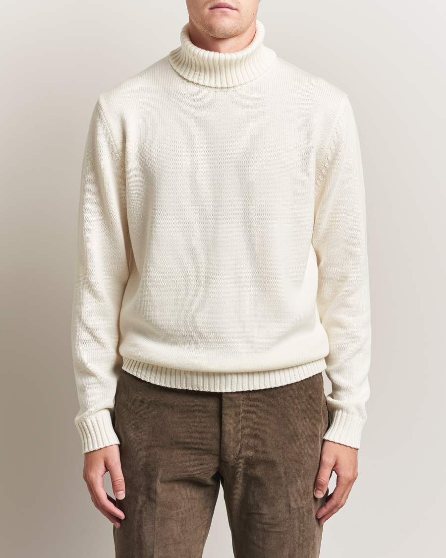 Mies | Puserot | Zanone | Virgin Merino Wool Rollneck Latte