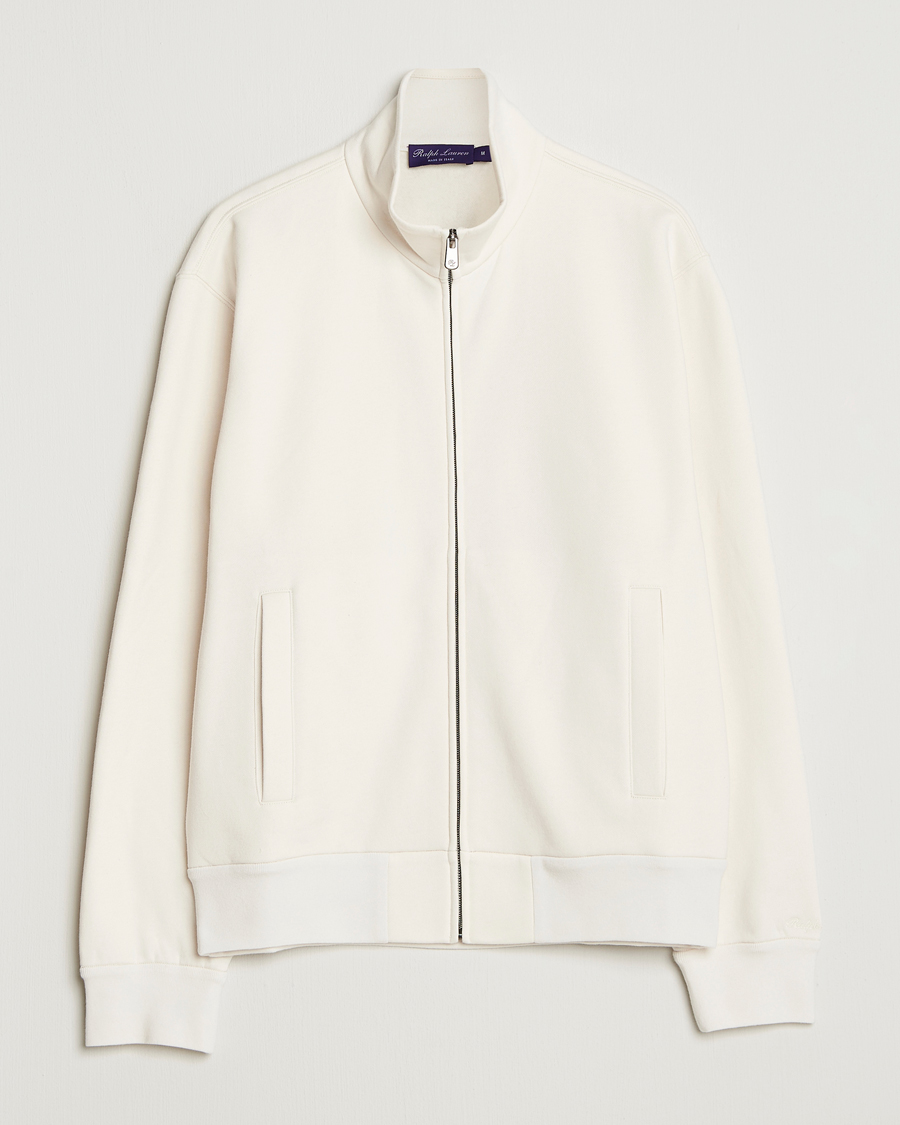 Mies | Puserot | Ralph Lauren Purple Label | Full Zip Cotton Felpa Cream