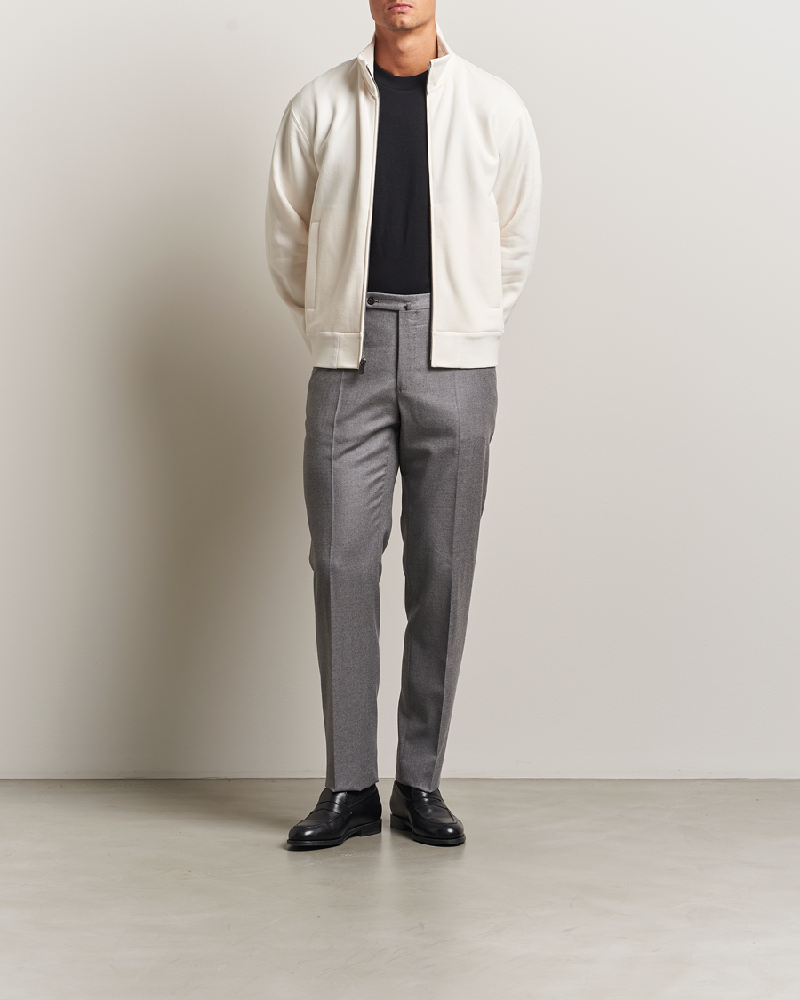 Mies | Puserot | Ralph Lauren Purple Label | Full Zip Cotton Felpa Cream