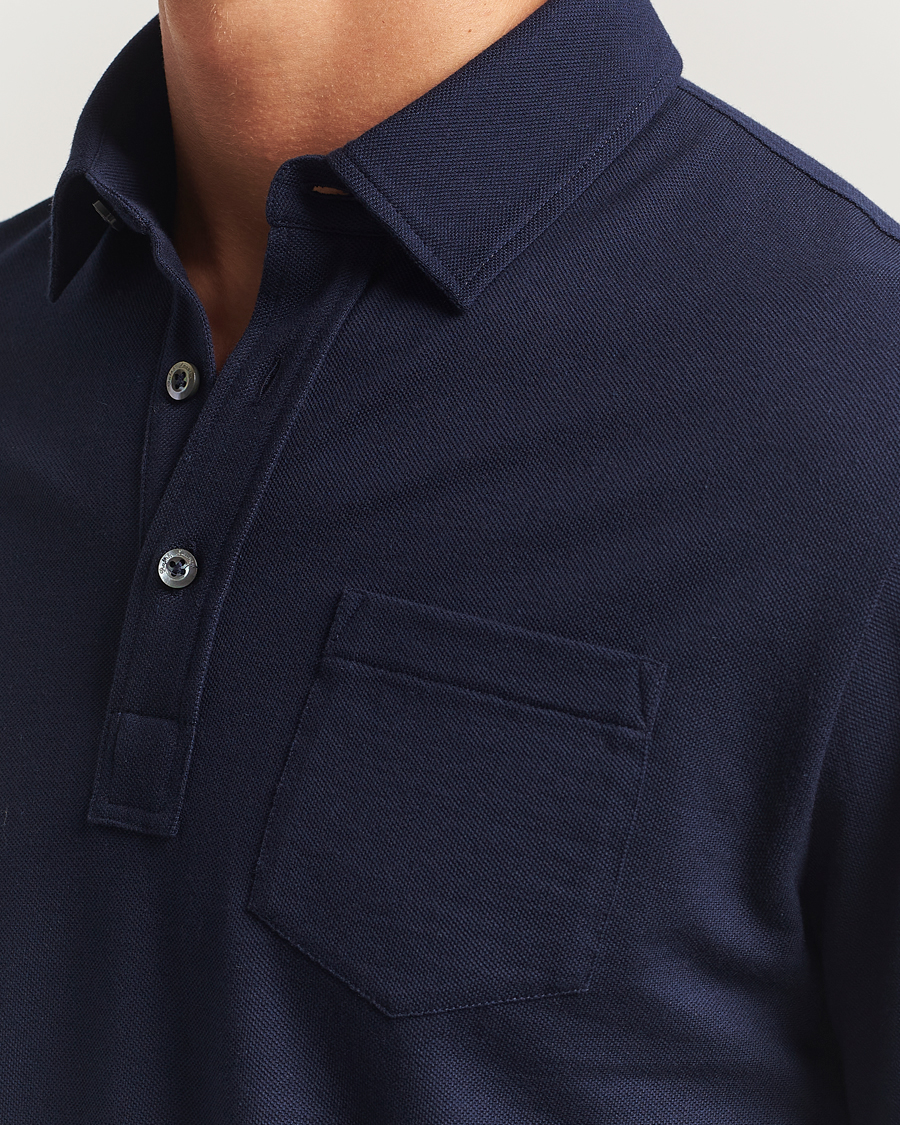 Mies | Pikeet | Ralph Lauren Purple Label | Long Sleeve Polo Shirt Navy