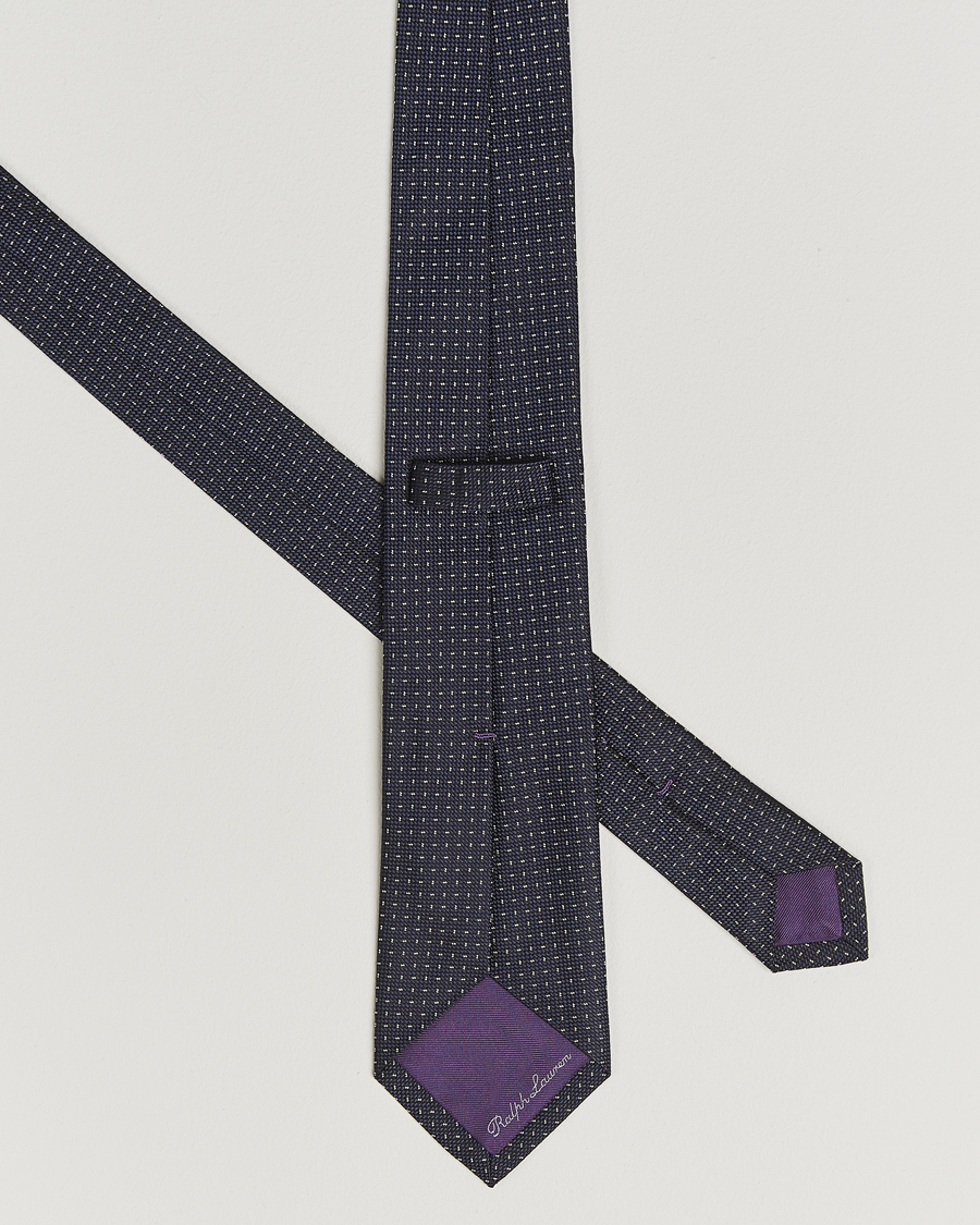 Mies | Solmiot | Ralph Lauren Purple Label | Silk Jacquard Tie Navy/White
