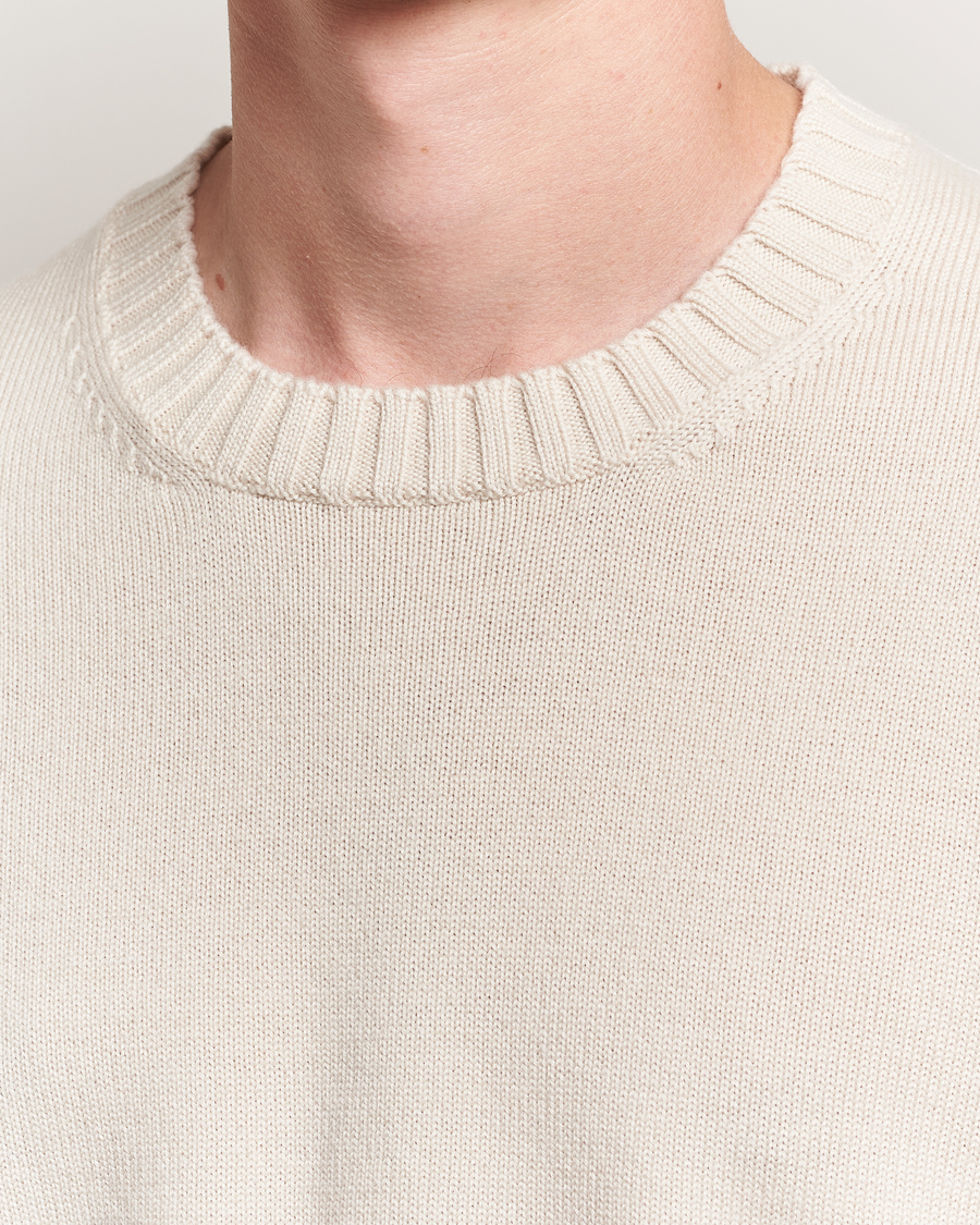 Mies | Puserot | Piacenza Cashmere | Brushed Wool Crew Neck Latte