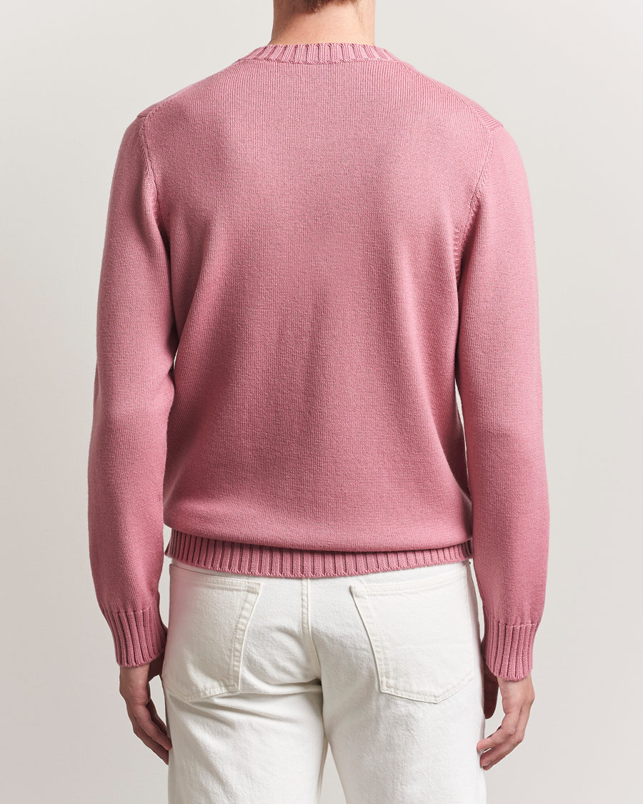 Mies | Puserot | Piacenza Cashmere | Brushed Wool Crew Neck Pink