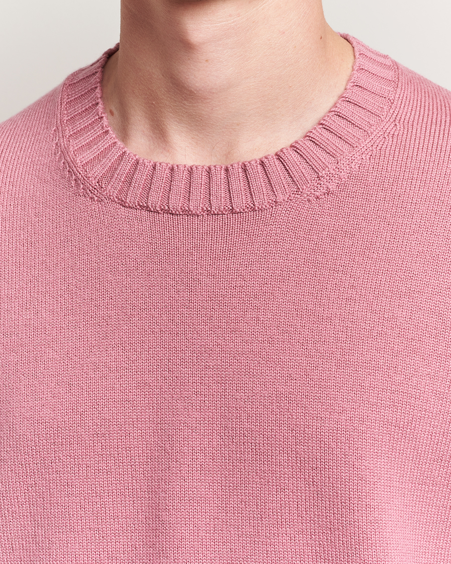 Mies | Puserot | Piacenza Cashmere | Brushed Wool Crew Neck Pink
