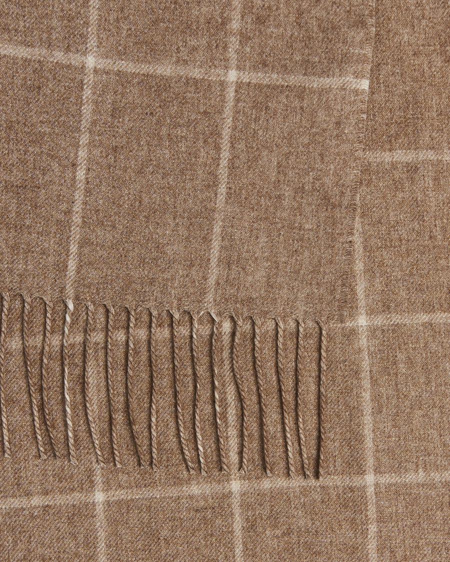 Mies | Piacenza Cashmere Cashmere/Silk Window Pane Scarf Beige | Piacenza Cashmere | Cashmere/Silk Window Pane Scarf Beige