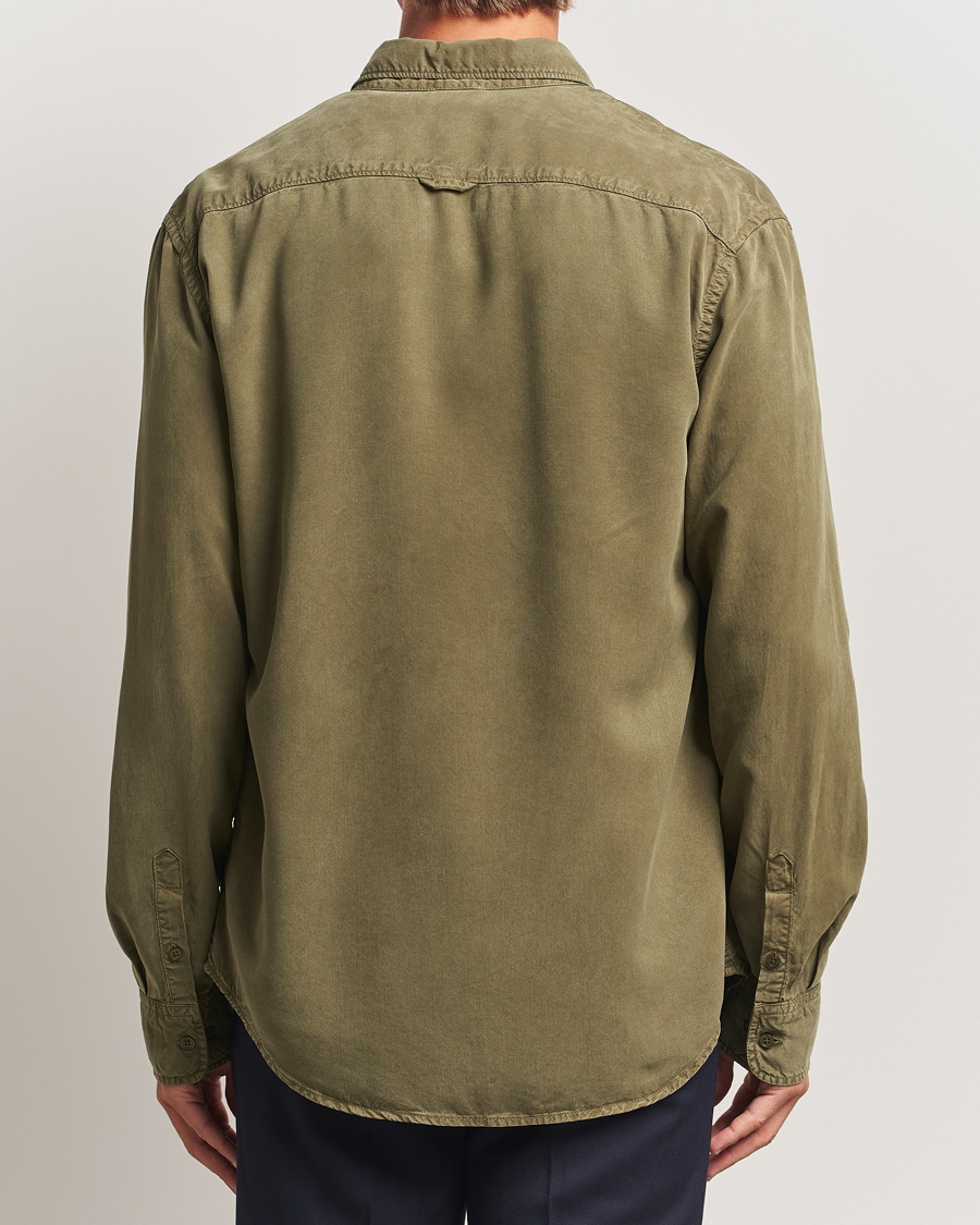 Mies | Kauluspaidat | Filippa K | Zachary Lyocell Shirt Dark Olive