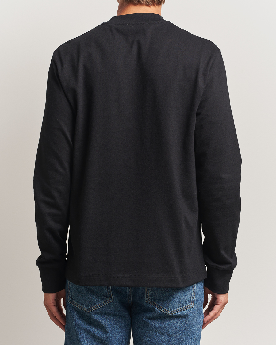 Mies | T-paidat | Filippa K | Heavy Cotton Mock Neck Long Sleeve T-Shirt Black
