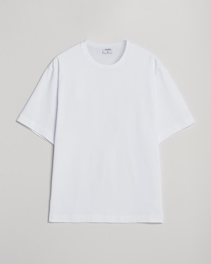 Mies | T-paidat | Filippa K | Heavy Cotton Crew Neck T-Shirt White