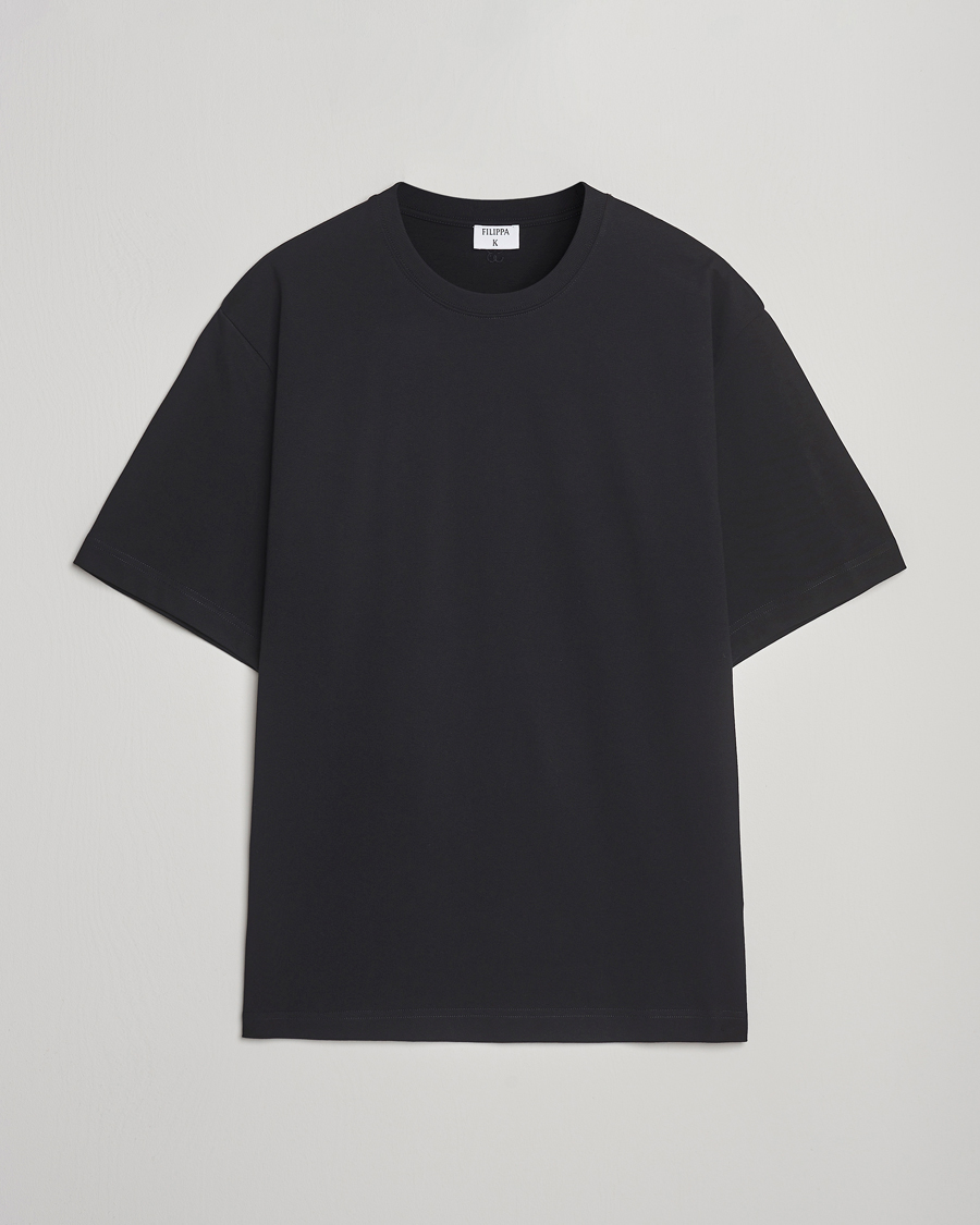 Mies | T-paidat | Filippa K | Heavy Cotton Crew Neck T-Shirt Black