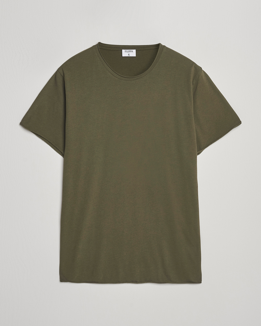 Mies | T-paidat | Filippa K | Roll Neck Crew Neck T-Shirt Dark Olive
