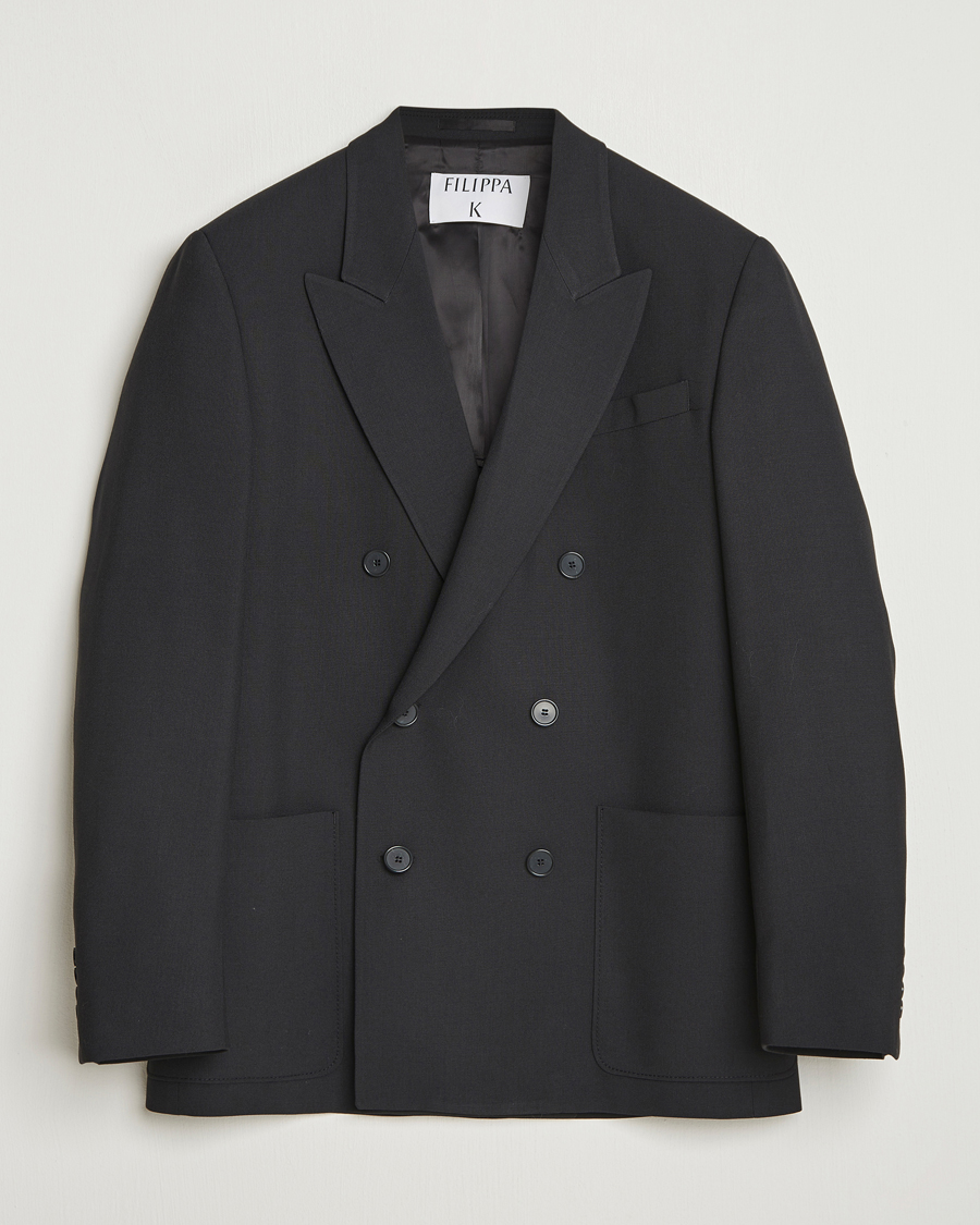 Mies | Pikkutakit | Filippa K | Michael Wool Double Breasted Blazer Black