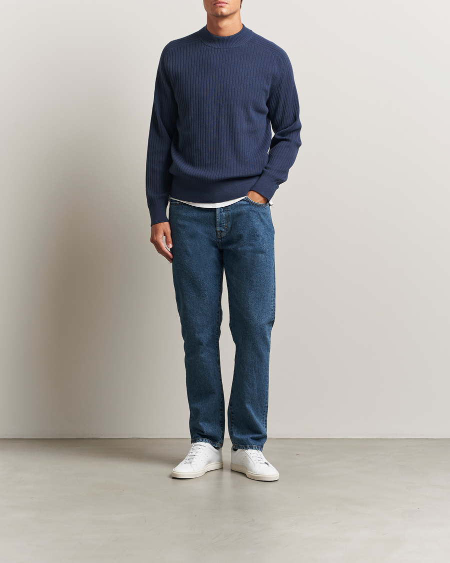 Mies | Housut | Filippa K | Tapered Cropped Jeans Washed Mid Blue