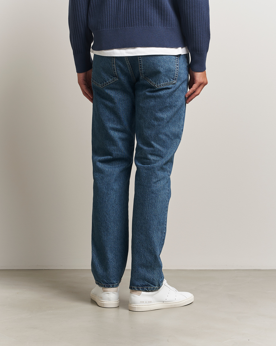 Mies | Housut | Filippa K | Tapered Cropped Jeans Washed Mid Blue