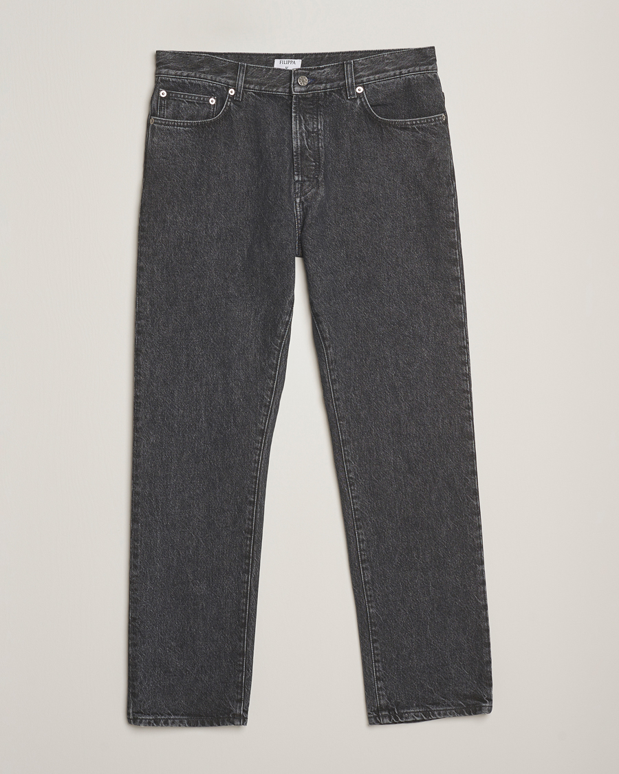 Mies | Housut | Filippa K | Tapered Cropped Jeans Washed Black