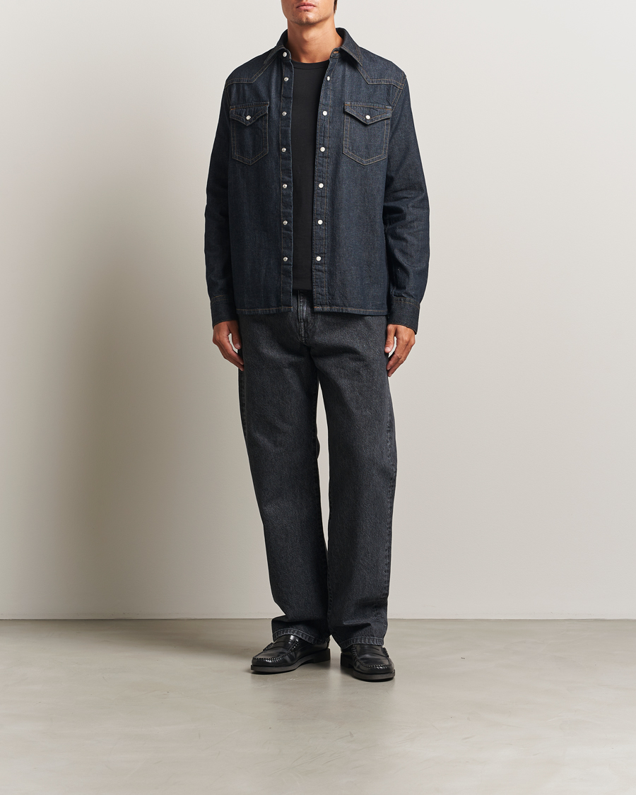 Mies | Kauluspaidat | Filippa K | Western Denim Shirt Rinsed Blue Wash