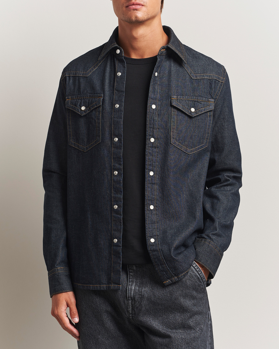 Mies | Kauluspaidat | Filippa K | Western Denim Shirt Rinsed Blue Wash